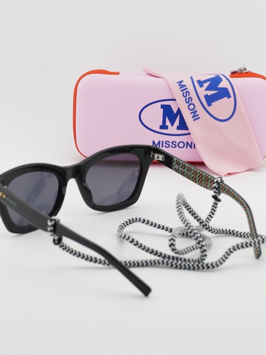 M Missoni MMI 0089/S 0807 IR Square Sunglasses - Shiny Black/Grey main image 10
